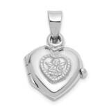 Rh-Plated 11mm Guardian Angel Heart Locket Pendant Sterling Silver QLS1151, MPN: QLS1151,