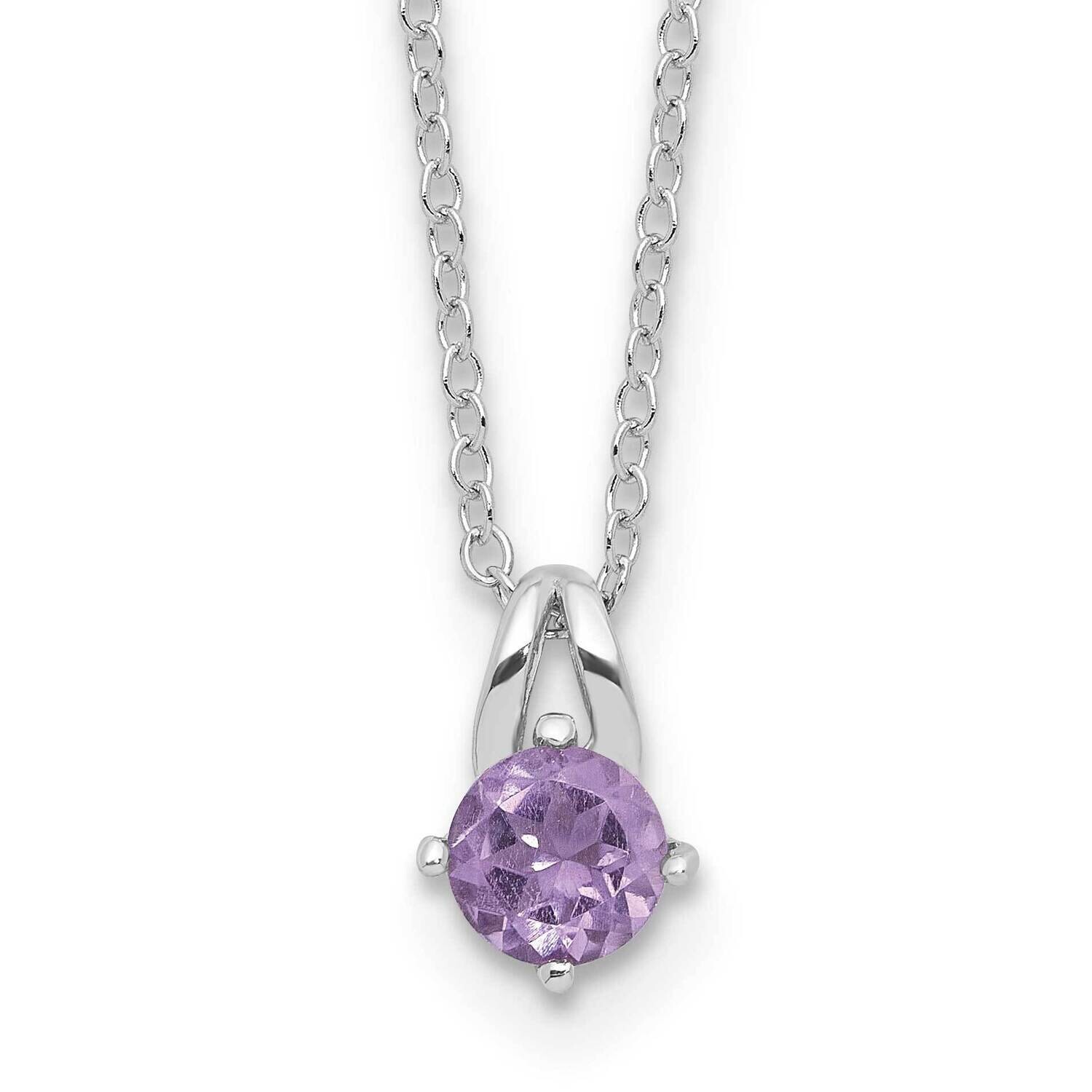 .45Am Amethyst 16 Inch 2 Inch Extension Necklace Sterling Silver Rhodium-Plated QG6741AM-16, MPN: Q…