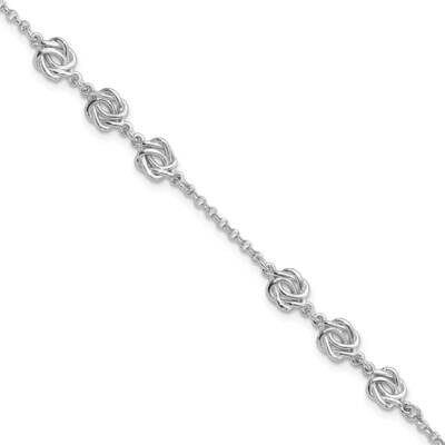 Love Knot 7 Inch 1 Inch Extender Bracelet Sterling Silver Rhodium-Plated QG6401-7, MPN: QG6401-7,