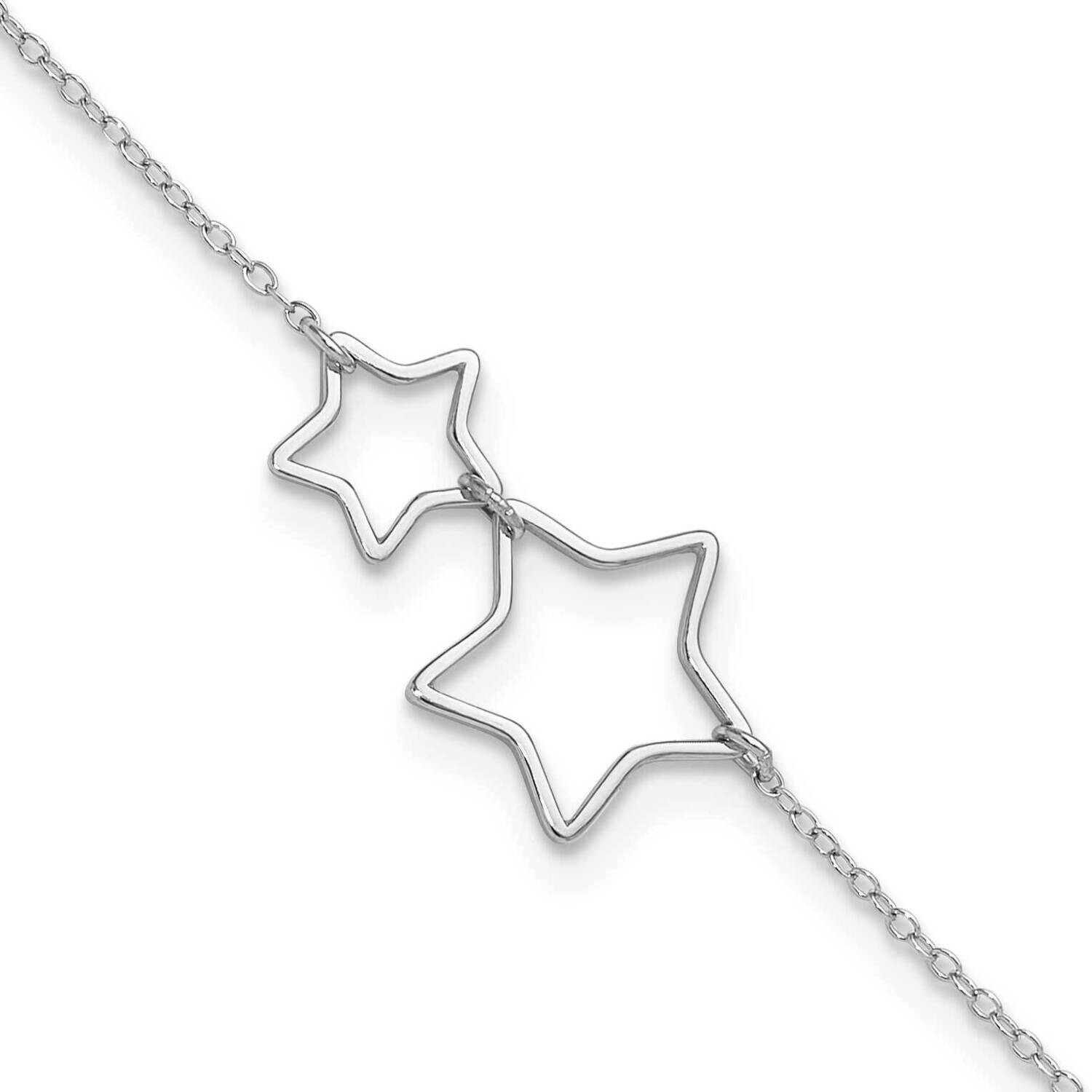 Cut-Out Stars 2 Inch Extender Anklet Sterling Silver Rhodium-Plated QG5669-9, MPN: QG5669-9, 191101…