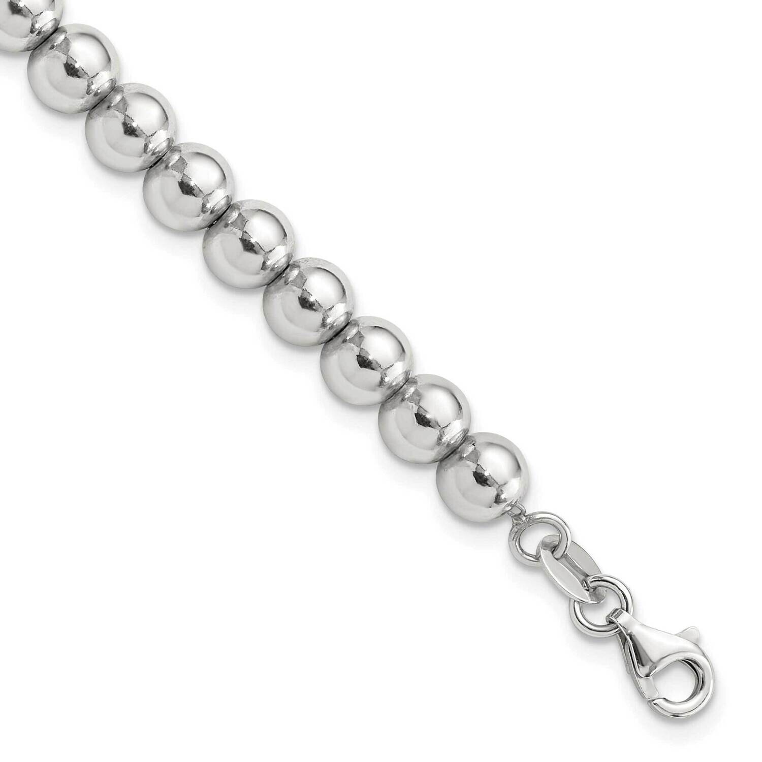 6mm Beaded 7.5 Inch Bracelet Sterling Silver Rhodium-Plated QG6422-7.5, MPN: QG6422-7.5, 1969041488…