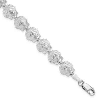 Scallop Shell Bracelet 7.5 Inch Sterling Silver Polished QH5586-7.5, MPN: QH5586-7.5, 637218159864