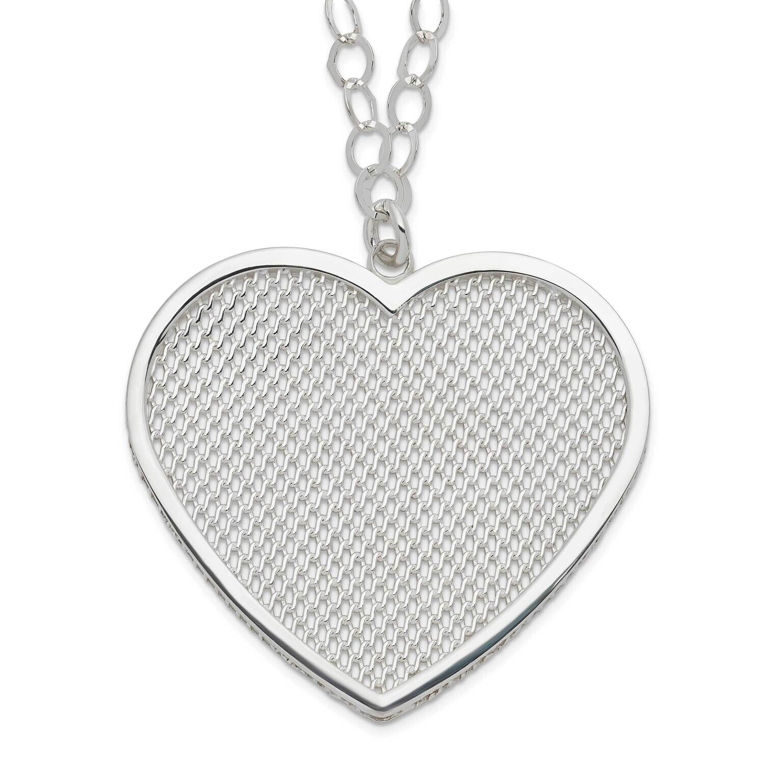 Fancy Heart Necklace Sterling Silver QG2462-18, MPN: QG2462-18, 883957949901