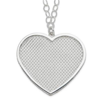 Fancy Heart Necklace Sterling Silver QG2462-18, MPN: QG2462-18, 883957949901