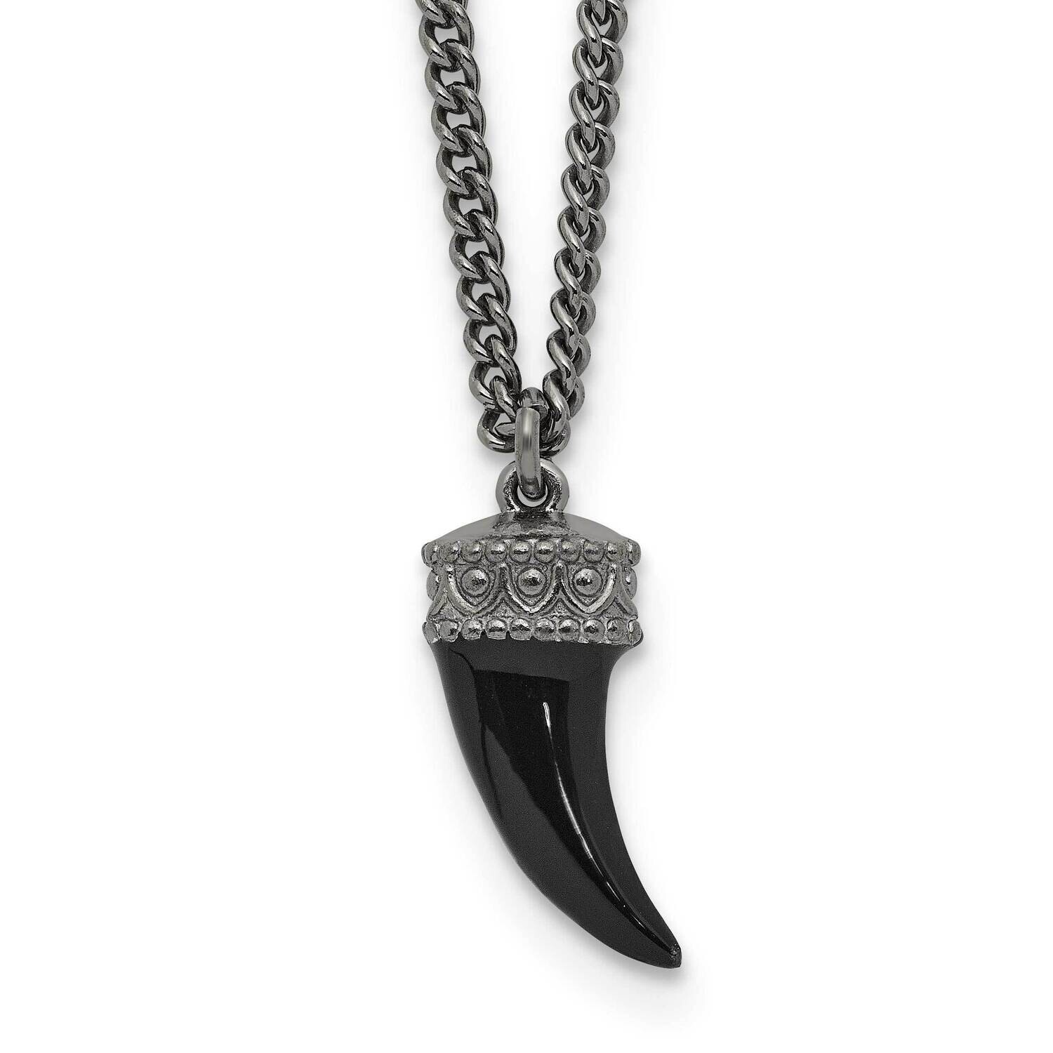 Antiqued Enamel 3D Horn 1.5 In Extender Necklace Sterling Silver QG6678-17.5, MPN: QG6678-17.5,