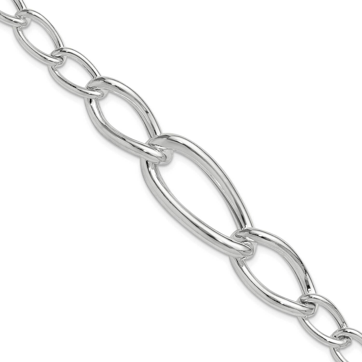 Hollow Fancy Link .25 In Extension Bracelet 7.75 Inch Sterling Silver Polished QG6530-7.5, MPN: QG6…