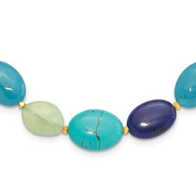 Gold-Plated Multi Stone 18.5 Inch 2 Inch Extender Necklace Sterling Silver QH5689-18.5, MPN: QH5689…