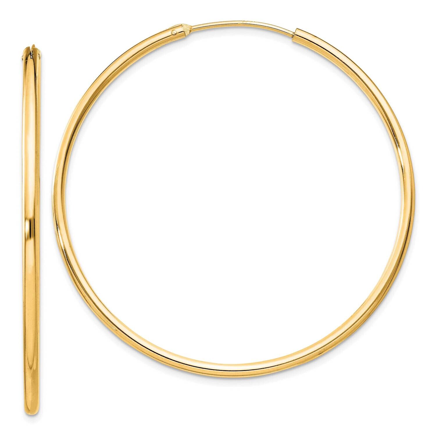 Flash Gold-Plated 2mm Endless Hoop Earrings Sterling Silver QE4374GP