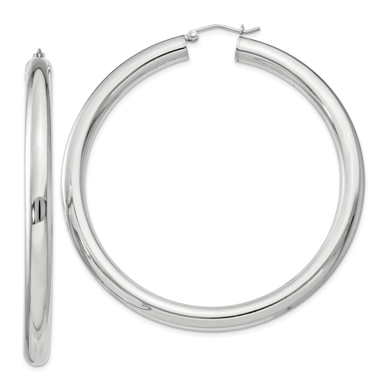 5mm Round Hoop Earrings Sterling Silver QE4410SP, MPN: QE4410SP,
