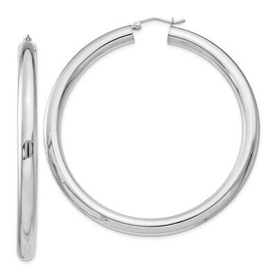 5mm Round Hoop Earrings Sterling Silver QE4410SP, MPN: QE4410SP,