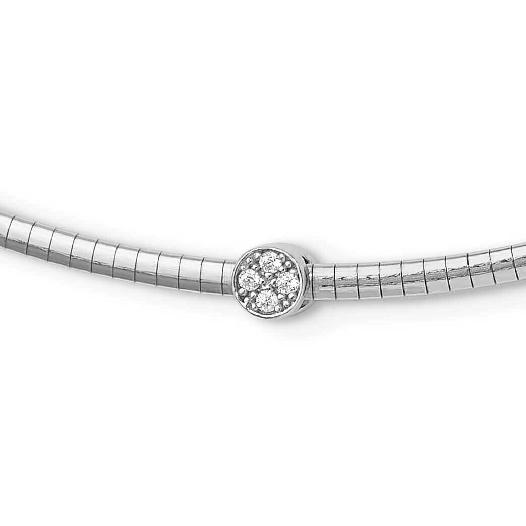 Rh-Plated Polished CZ 16 Inch Reversible Cubetto Necklace Sterling Silver QG6523-16, MPN: QG6523-16,