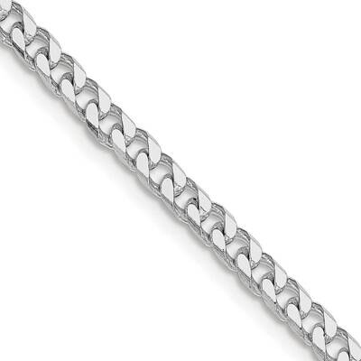 Polished 3.5mm Curb Chain 20 Inch Sterling Silver Rhodium-Plated QFC151R-20, MPN: QFC151R-20,