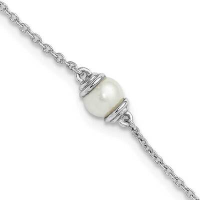 Fwc Pearl 9 Inch Plus 1 Inch Extension Anklet Sterling Silver Rhodium-Plated QG6331-9, MPN: QG6331-…