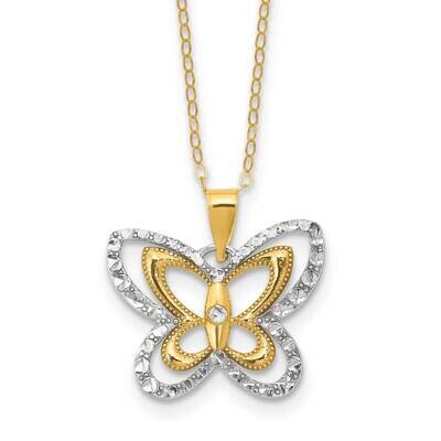 Gold-Tone White Rhodium Diamond-Cut 16 Inch 2 Inch Extender Necklace Sterling Silver QG6671-16, MPN…