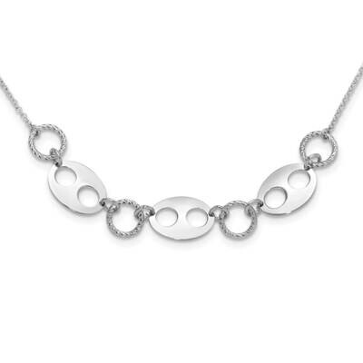 Diamond-Cut Link 2 In Extender Necklace Sterling Silver Rhodium-Plated QG6505-18.25, MPN: QG6505-18…