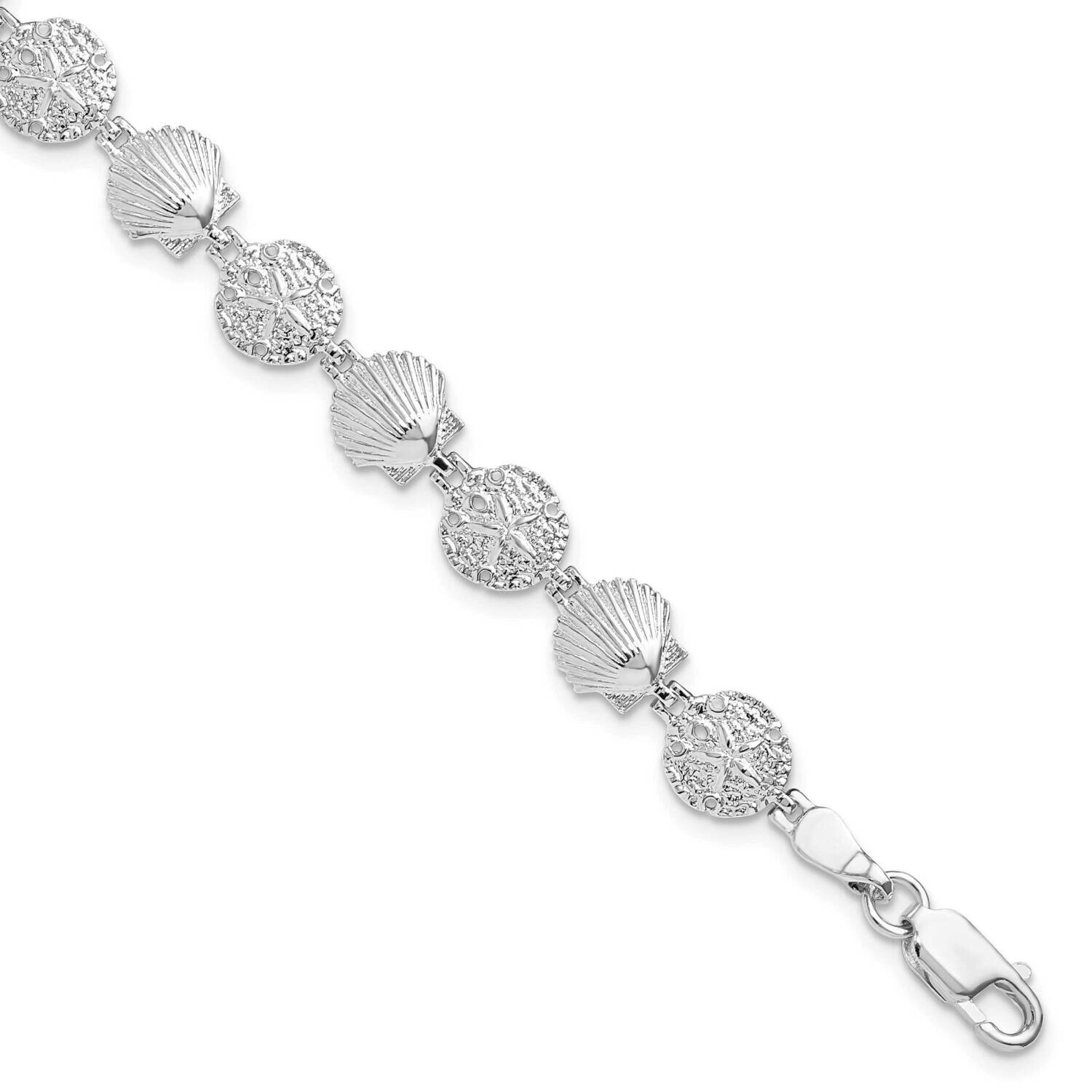 SDollar Shell Bracelet 7.25 Inch Sterling Silver Polished QH5592-7.25, MPN: QH5592-7.25, 6372181805…