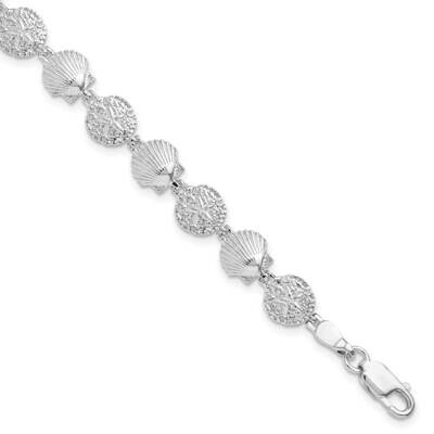 SDollar Shell Bracelet 7.25 Inch Sterling Silver Polished QH5592-7.25, MPN: QH5592-7.25, 6372181805…