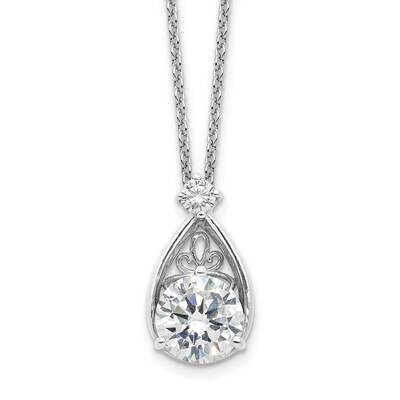 Teardrop CZ 16 Inch 2 In Extension Necklace Sterling Silver Rhodium-Plated QG6648-16, MPN: QG6648-1…