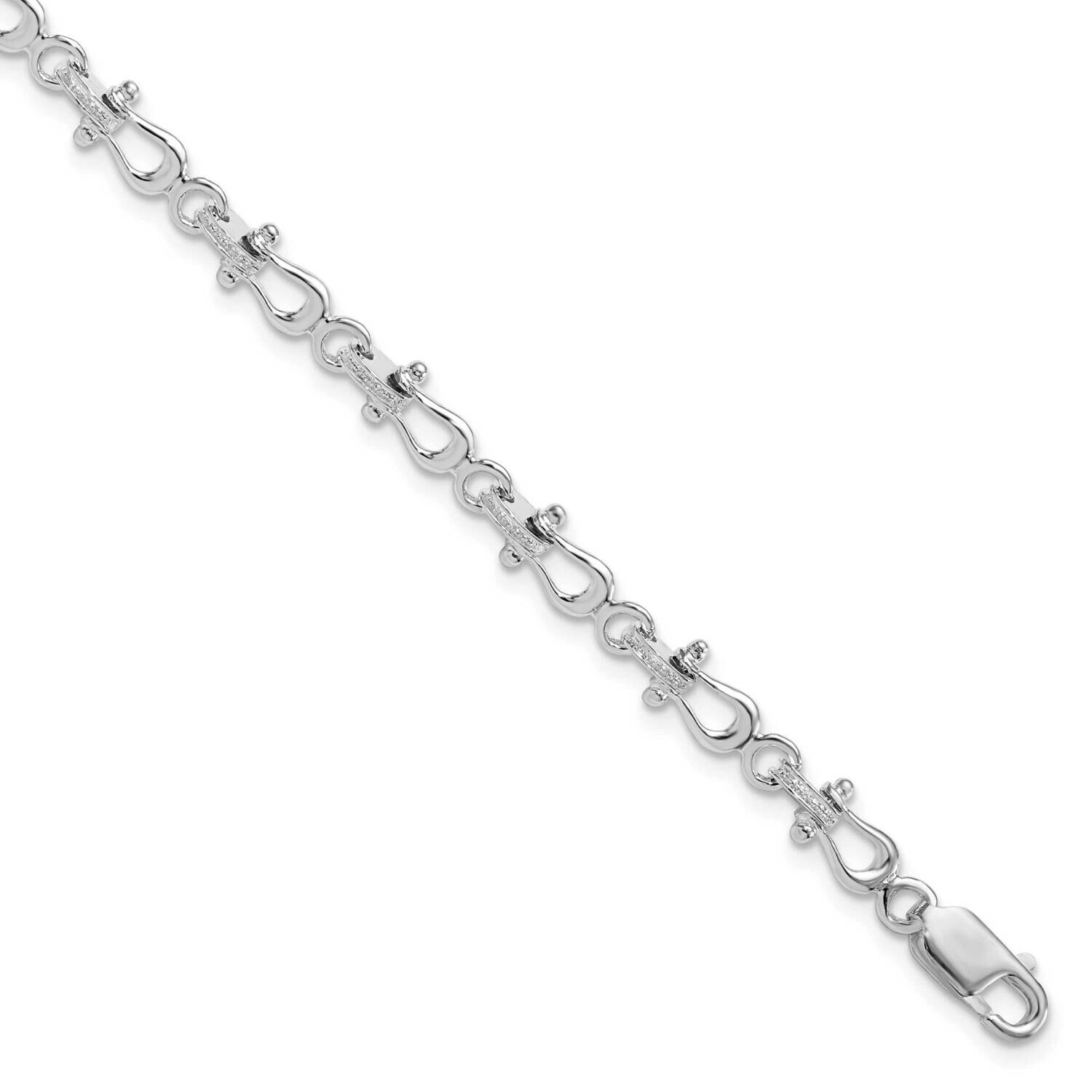 Mariners Shackle Link Bracelet 7.75 Inch Sterling Silver Polished QH5589-7.75
