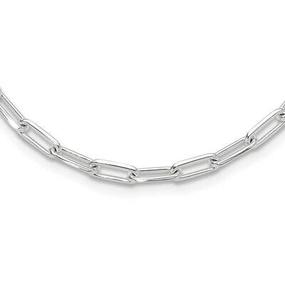 4.2mm Paperclip Link 2 Inch Extension Necklace Sterling Silver Rhodium-Plated QG6497-18, MPN: QG649…