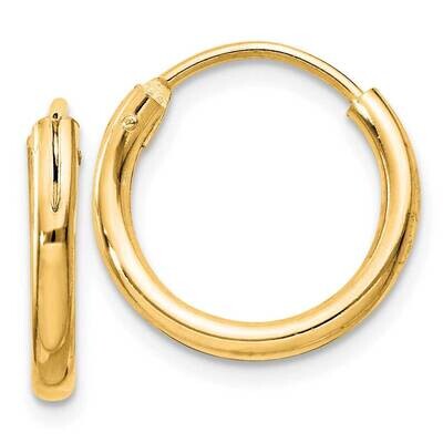 Flash Gold-Plated 2mm Endless Hoop Earrings Sterling Silver QE4364GP, MPN: QE4364GP,