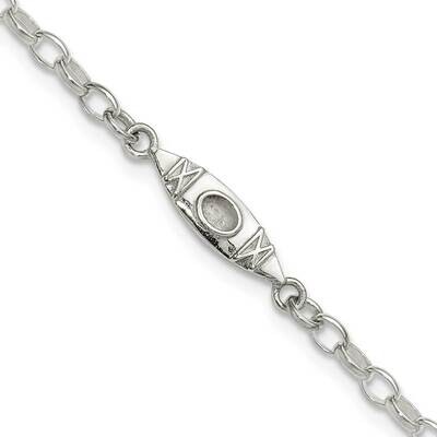 Antiqued Polished Canoe Kayak Anklet Sterling Silver QG6321-9, MPN: QG6321-9,