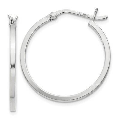 1.5X25mm Hoop Earrings Sterling Silver QE8097SP, MPN: QE8097SP,