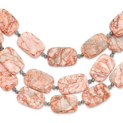 Jasper Quartz Crystal 3 Str2 Inch Extension Necklace Sterling Silver QH5672-18, MPN: QH5672-18,