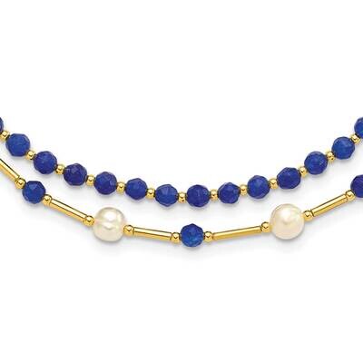 Gold-Plated Fwc Pearl Blue Quartz 2 Inch Extender Necklace Sterling Silver QH5687-17.75, MPN: QH568…