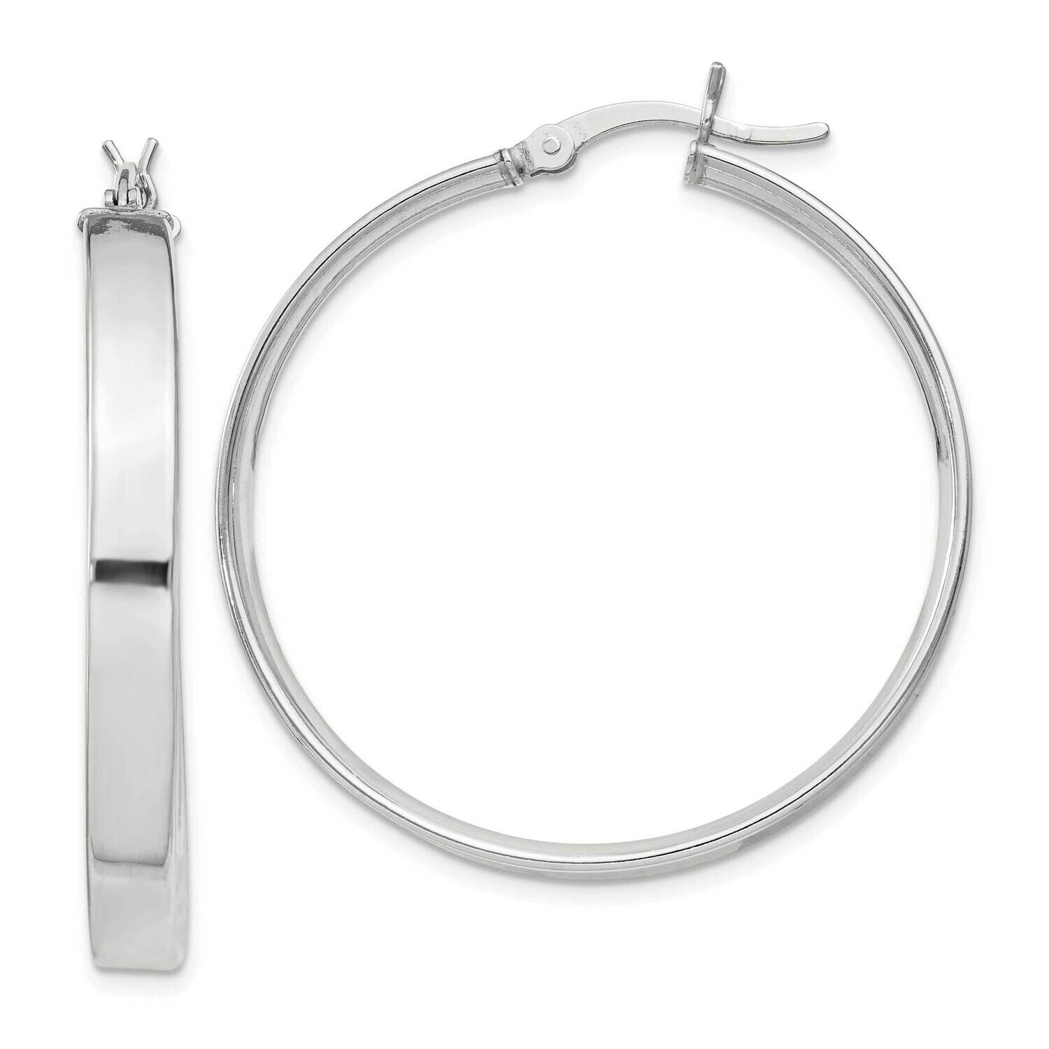 4.25X35 Hoop Earrings Sterling Silver QE8146SP, MPN: QE8146SP,