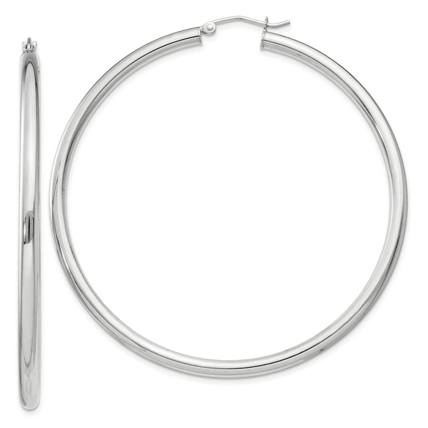 3mm Round Hoop Earrings Sterling Silver QE4398SP, MPN: QE4398SP,
