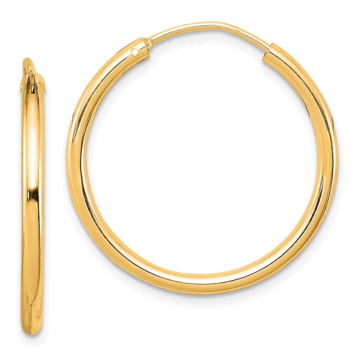 Flash Gold-Plated 2mm Endless Hoop Earrings Sterling Silver QE4369GP