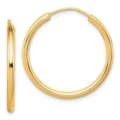 Flash Gold-Plated 2mm Endless Hoop Earrings Sterling Silver QE4369GP, MPN: QE4369GP,