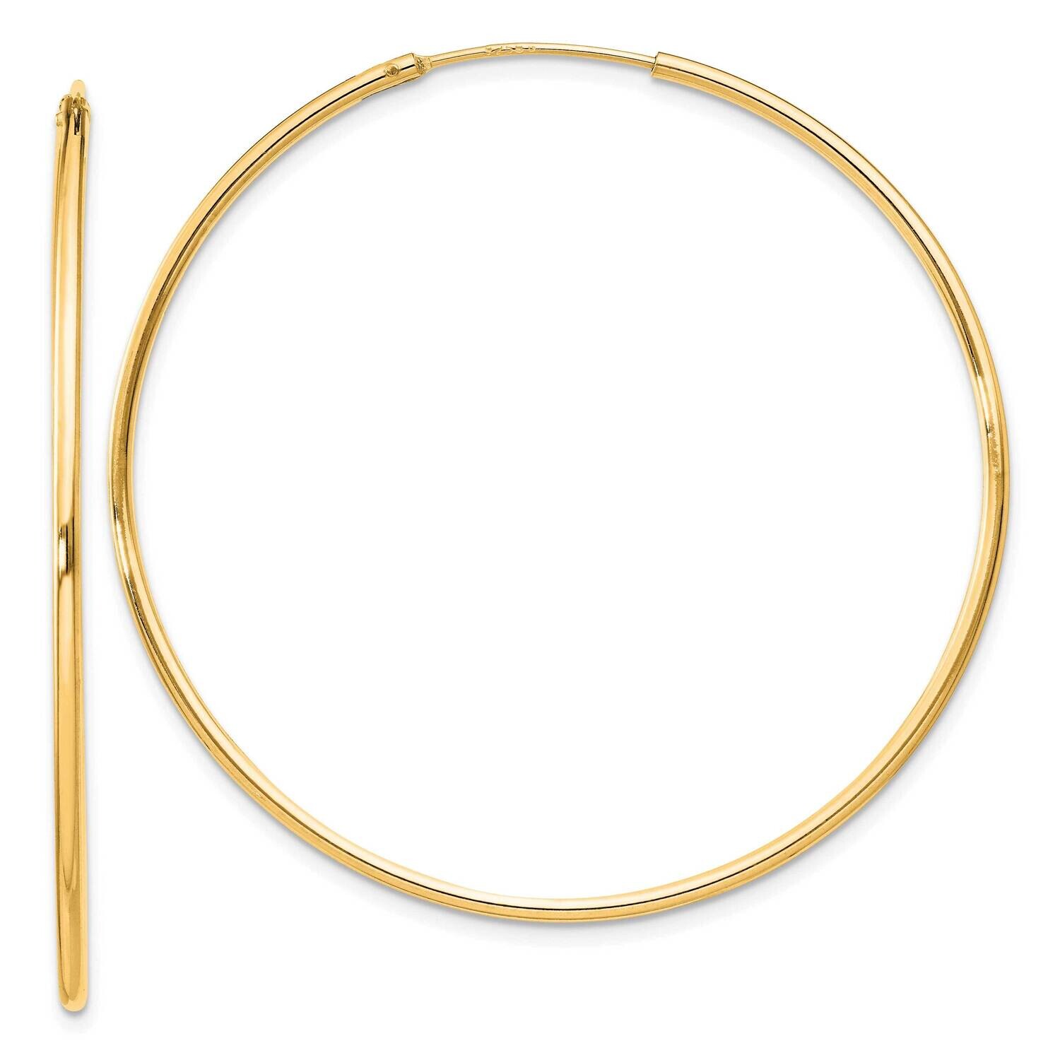 Flash Gold-Plated 1.3mm Endless Hoop Earrings Sterling Silver QE4359GP, MPN: QE4359GP,