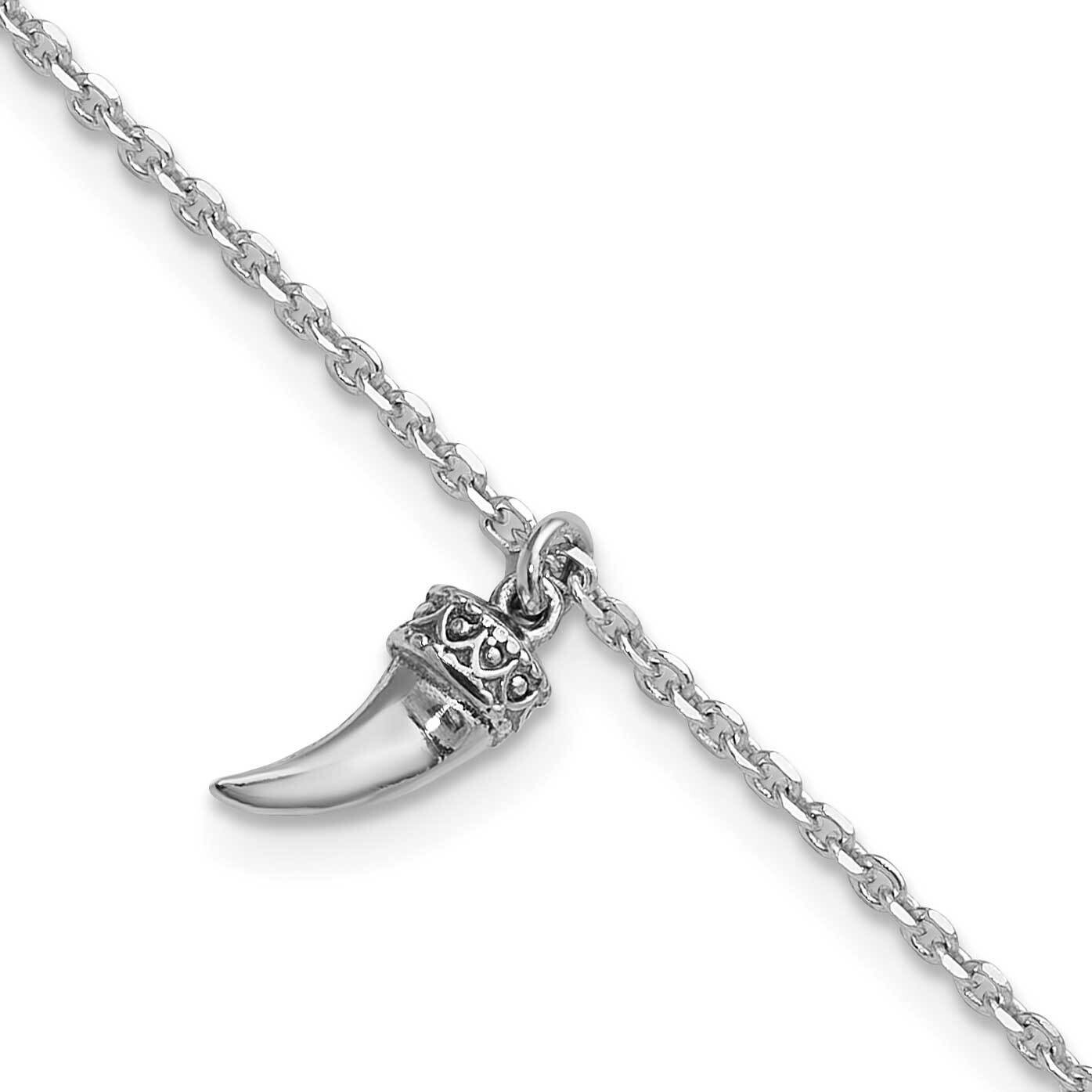3D Horn 1 Inch Extender Bracelet Sterling Silver Rhodium-Plated QG6540-7, MPN: QG6540-7,