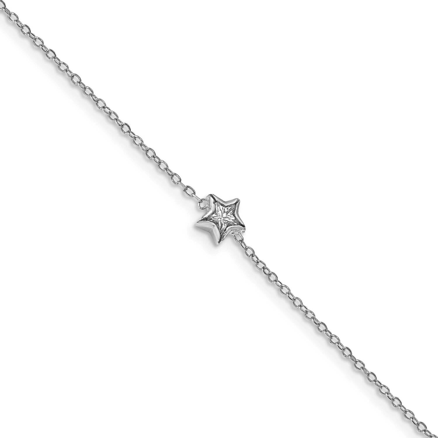 Bezel Set CZ .5 Inch Extender Bracelet Sterling Silver Rhodium-Plated QG5670-6.75, MPN: QG5670-6.75…