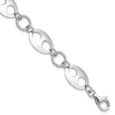 Diamond-Cut Link 1 Inch Extender Bracelet Sterling Silver Rhodium-Plated QG6505-6.75, MPN: QG6505-6…