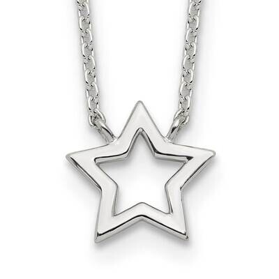 Cut-Out Star Pendant Necklace Sterling Silver QG5673-17.5, MPN: QG5673-17.5, 191101920882