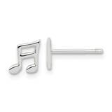 E-Coated Music Note Post Earrings Sterling Silver QE17665, MPN: QE17665,