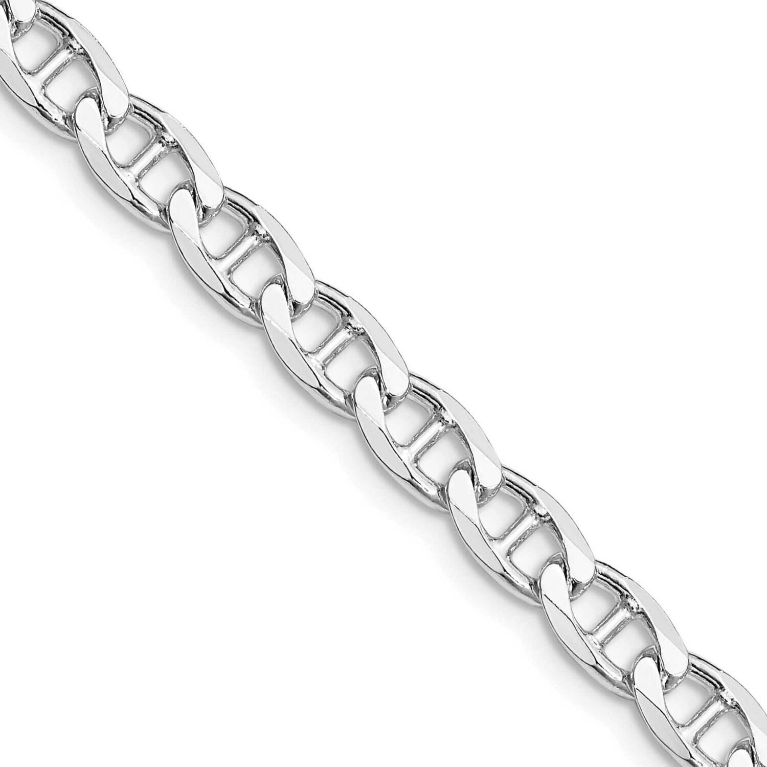 5.7mm Flat Cuban Anchor Chain 22 Inch Sterling Silver Rhodium-Plated QFAN150R-22, MPN: QFAN150R-22,