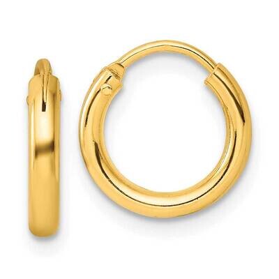 Flash Gold-Plated 2mm Endless Hoop Earrings Sterling Silver QE4362GP, MPN: QE4362GP,