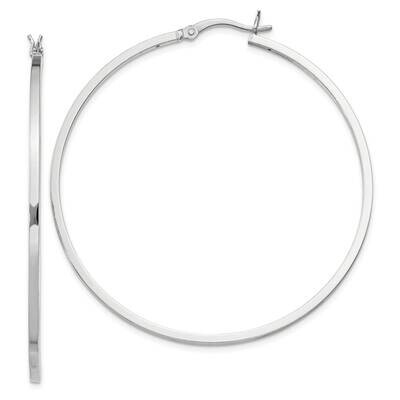 1.5X50mm Hoop Earrings Sterling Silver QE8104SP, MPN: QE8104SP,