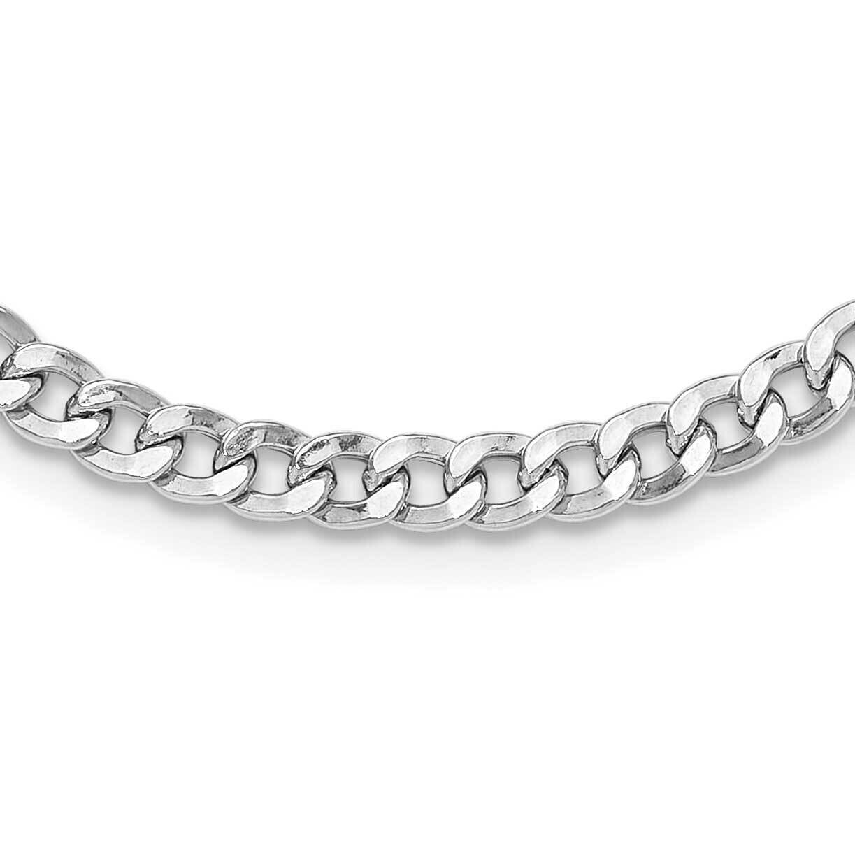 Rhod-Plated Heart Clasp Fancy Diamond-Cut Curb 16.5 Inch Necklace Sterling Silver QG6507-16.5, MPN:…