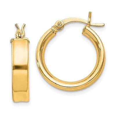 Flash Gold-Plated 4X16mm Hoop Earrings Sterling Silver QE8105GP, MPN: QE8105GP,