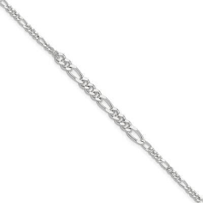 E-Coated Figaro Chain 7.5 Inch Bracelet Sterling Silver QG6513-7.5, MPN: QG6513-7.5,