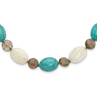 Fwc Pearl Jade Recon Magnesite Quartz Necklace Sterling Silver QH5703-19, MPN: QH5703-19,