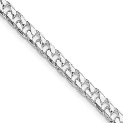 Polished 5mm Curb Chain 22 Inch Sterling Silver Rhodium-Plated QFC147R-22, MPN: QFC147R-22,