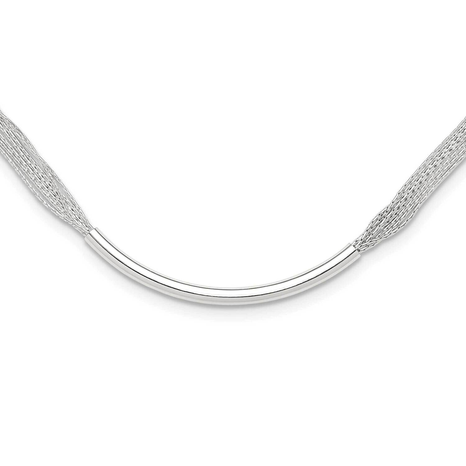 Multi-Str18 Inch 2 Inch Extender Tube Necklace Sterling Silver Polished QG6535-18, MPN: QG6535-18,