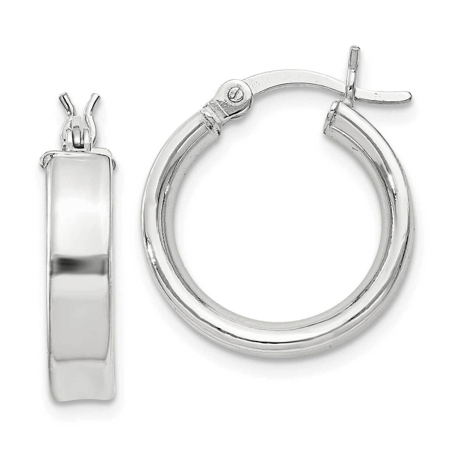4X16mm Hoop Earrings Sterling Silver QE8105SP, MPN: QE8105SP,