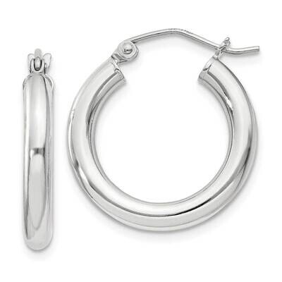 3mm Round Hoop Earrings Sterling Silver QE807SP, MPN: QE807SP,